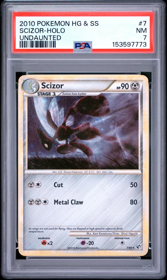 2010 #7 Scizor-Holo PSA 7 Heartgold & Soulsilver Undaunted