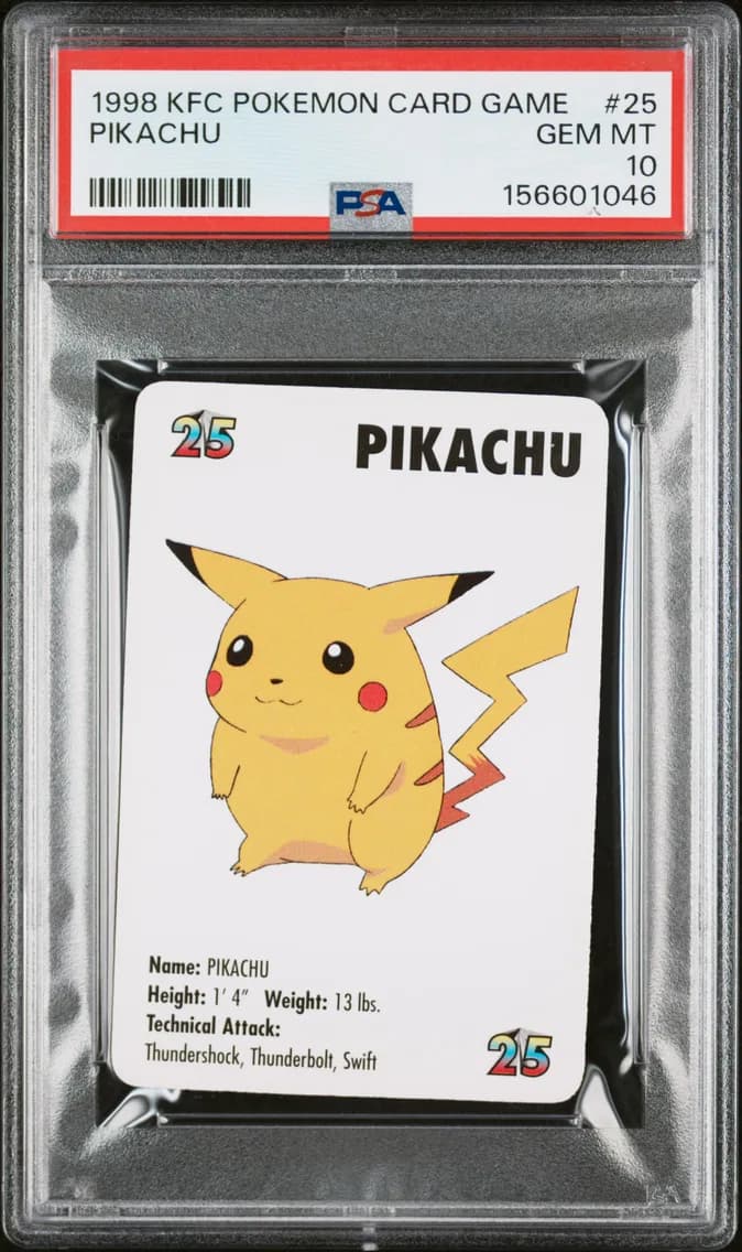 1998 #25 Pikachu PSA 10 Kfc  Card Game