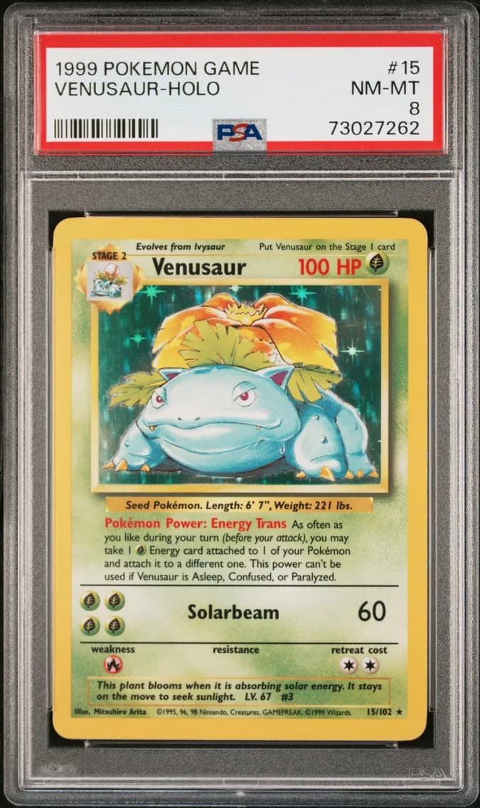 1999 #15 Venusaur-Holo PSA 8 Game