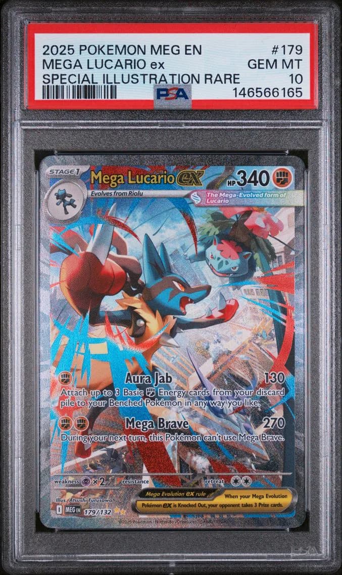2025 #179 Mega Lucario EX PSA 10 Meg EN-Mega Evolution