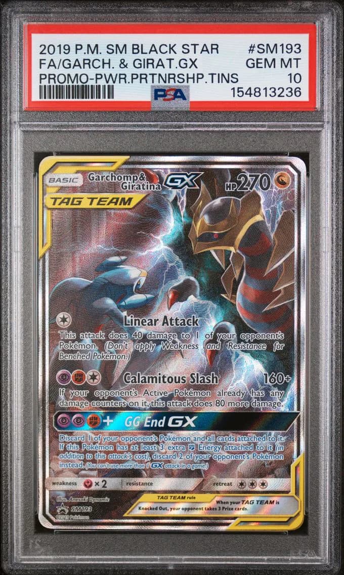 2019 #SM193 Full Art/Garchomp & Giratina GX PSA 10 SM Black Star Promo