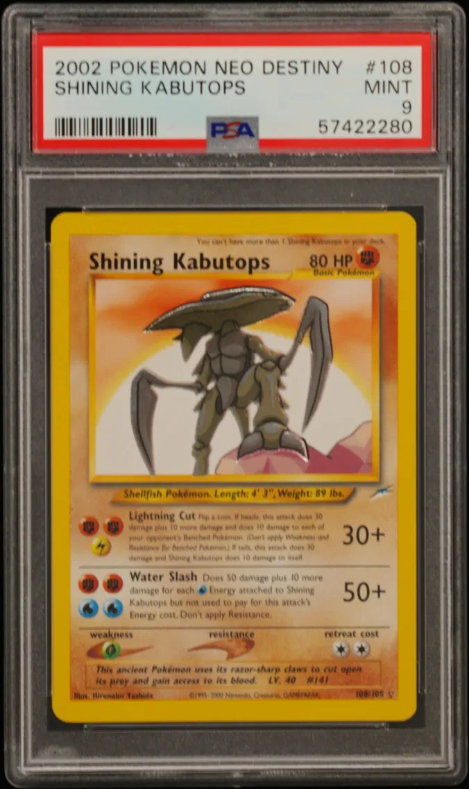 2002 #108 Shining Kabutops PSA 9 Neo Destiny