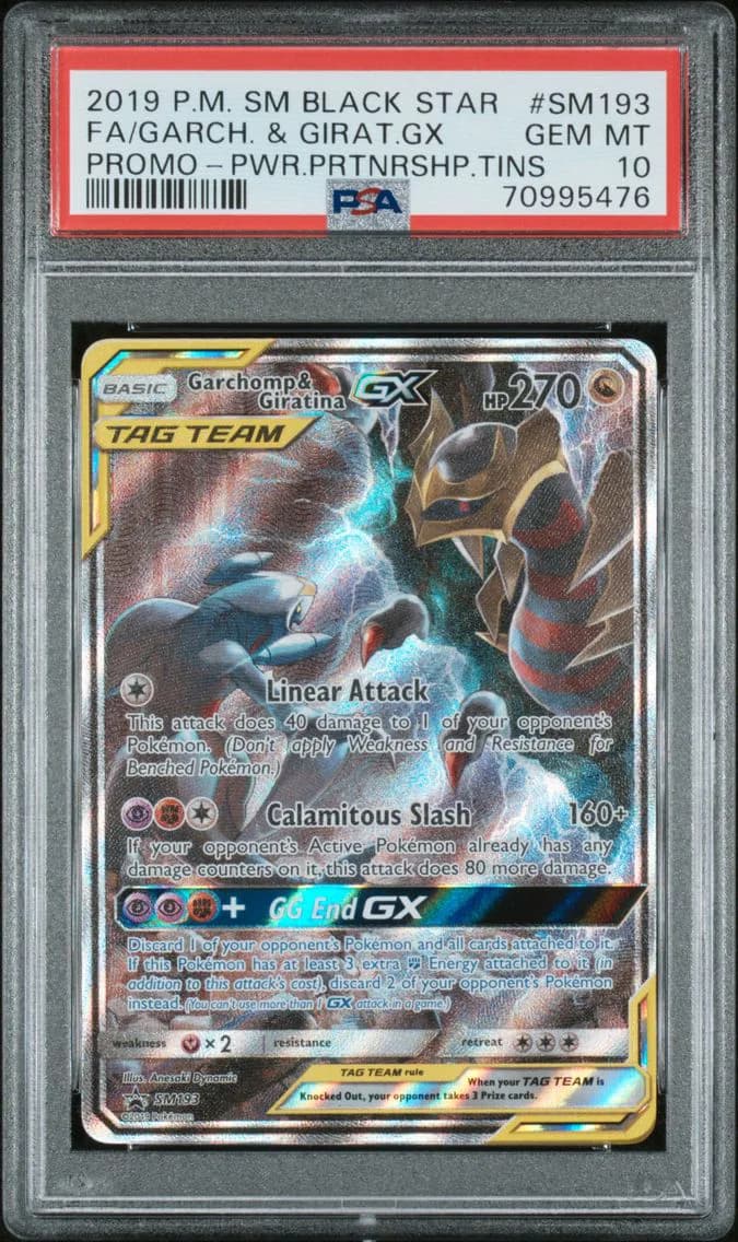 2019 #SM193 Full Art/Garchomp & Giratina GX PSA 10 SM Black Star Promo