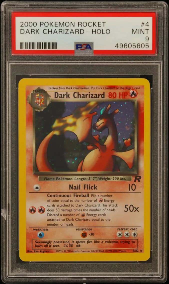 2000 #4 Dark Charizard-Holo PSA 9 Rocket