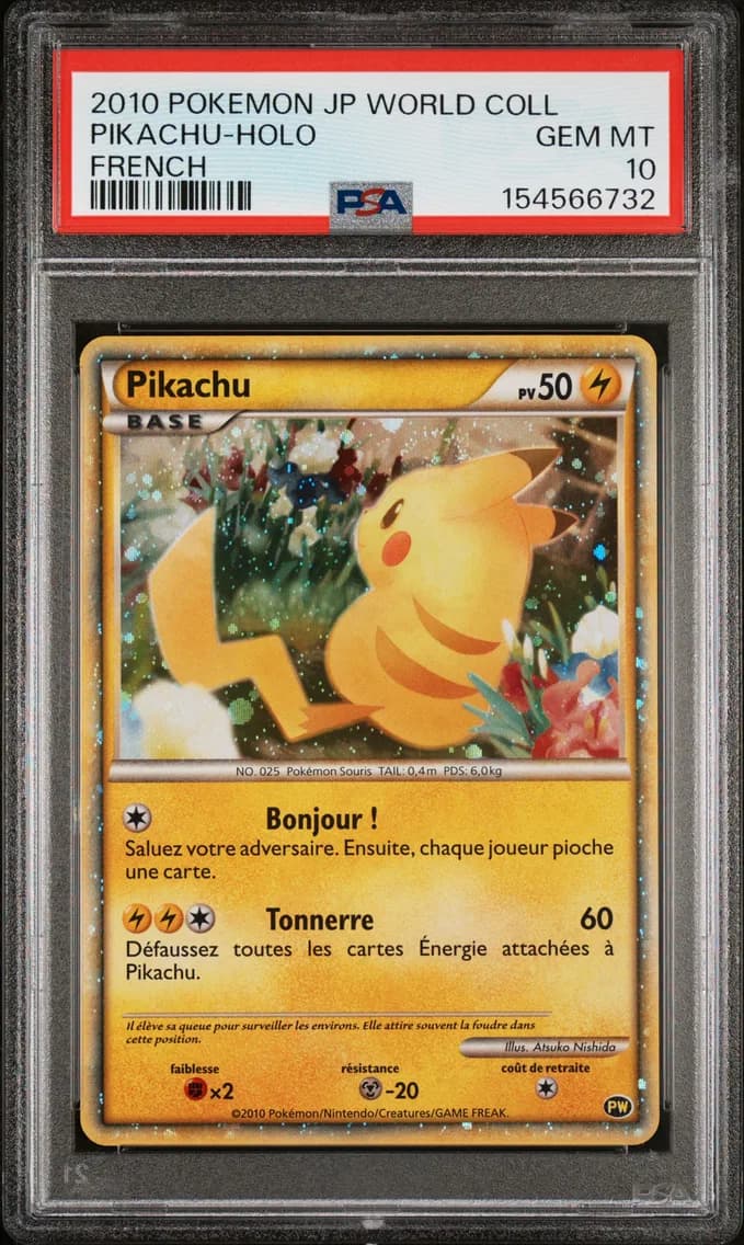 2010 #NA Pikachu-Holo PSA 10 Japanese World Collection