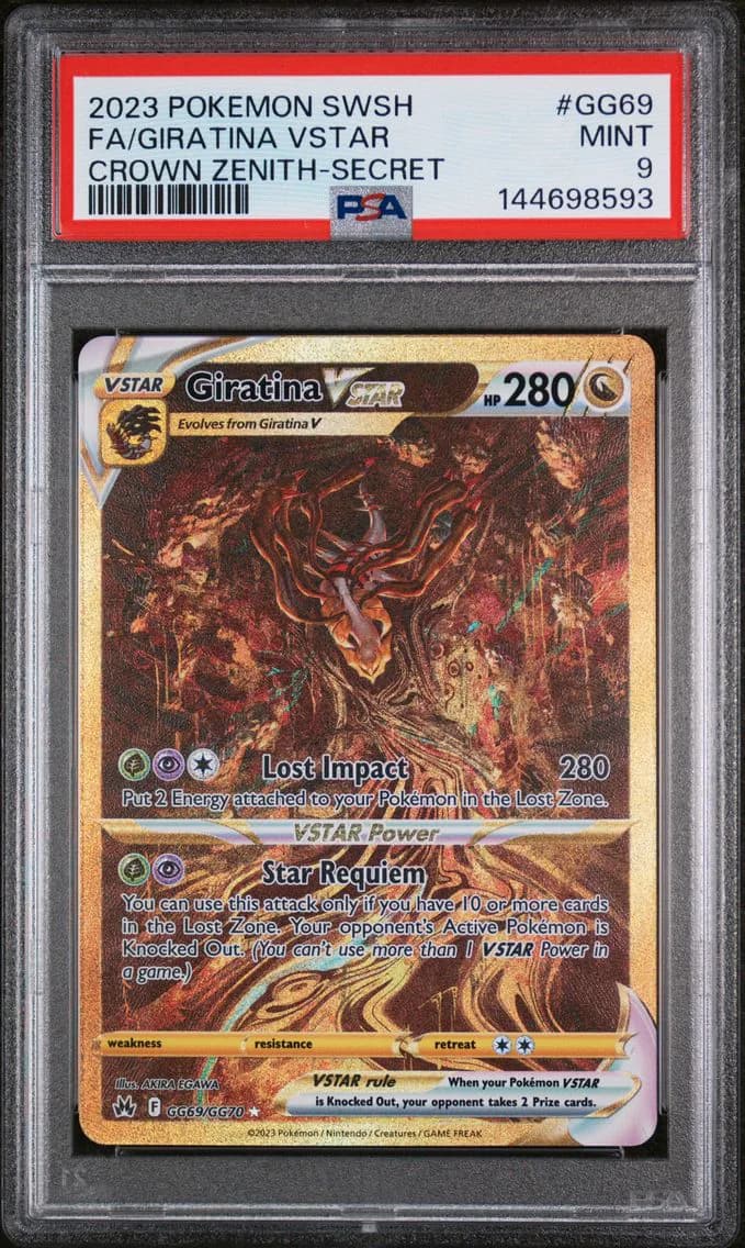 2023 #GG69 Full Art/Giratina Vstar PSA 9 Sword and Shield Crown Zenith
