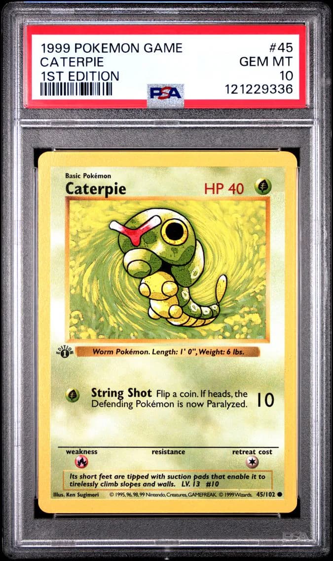 1999 #45 Caterpie 1st Edition PSA 10 Game Pokemon