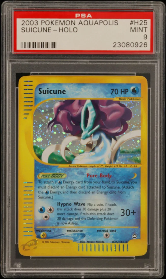 2003 #H25 Suicune-Holo PSA 9 Aquapolis
