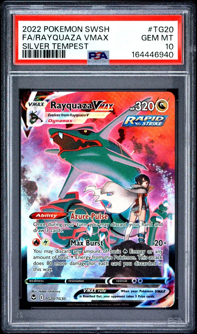 2022 #TG20 Full Art/Rayquaza Vmax PSA 10 Sword & Shield Silver Tempest