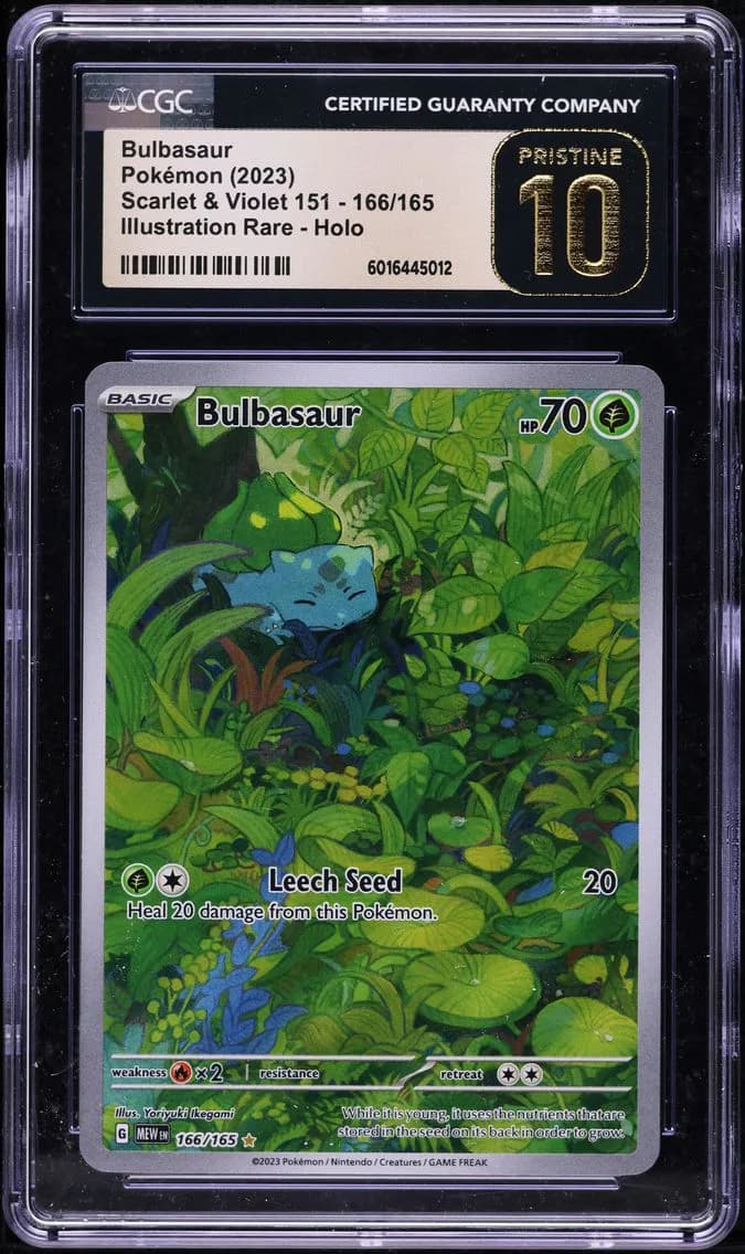 2023 #166 SCARLET & VIOLET 151 ART RARE BULBASAUR CGC 10 PRISTINE POKEMON