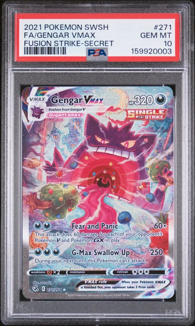2021 #271 Full Art/Gengar Vmax PSA 10 Sword & Shield Fusion Strike