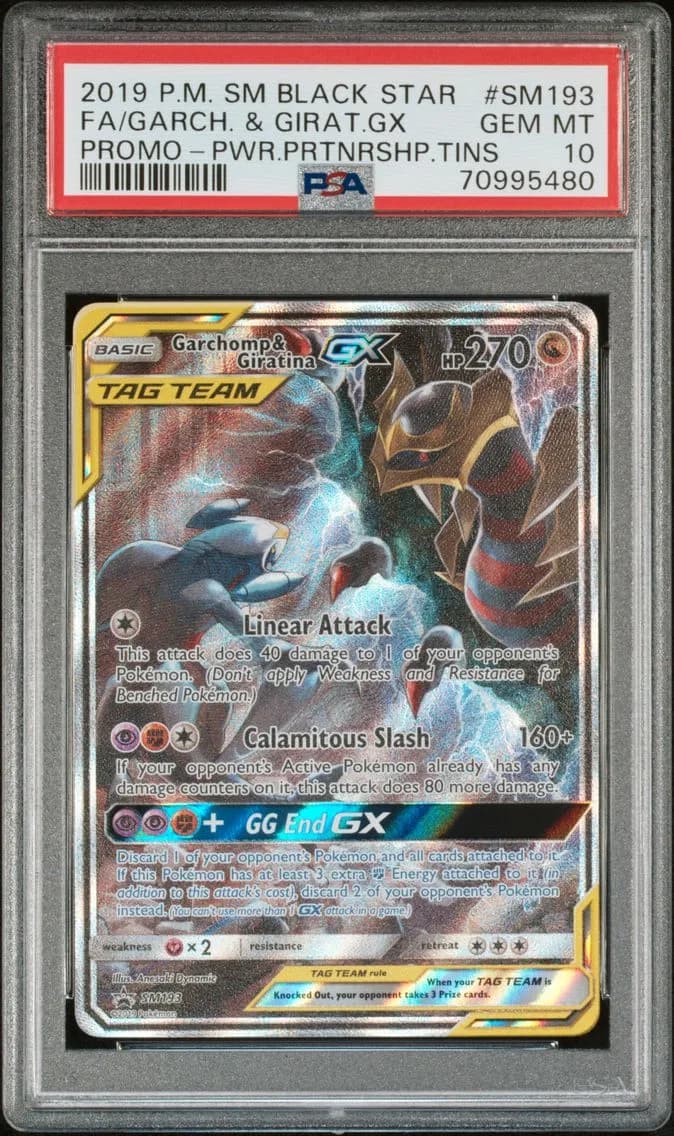 2019 #SM193 Full Art/Garchomp & Giratina GX PSA 10 SM Black Star Promo
