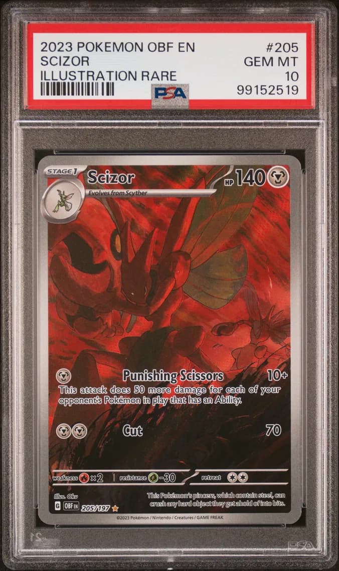 2023 #205 Scizor PSA 10 Obf EN-Obsidian Flames