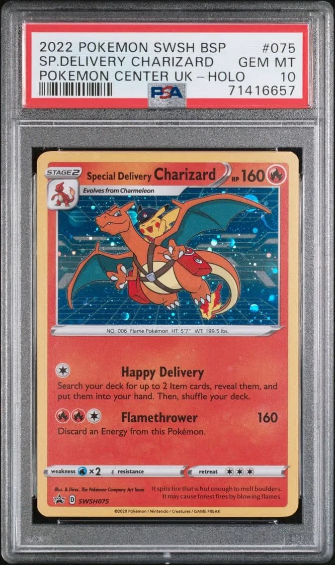 2022 #075 Special Delivery Charizard-Holo PSA 10 Swsh Black Star Promo