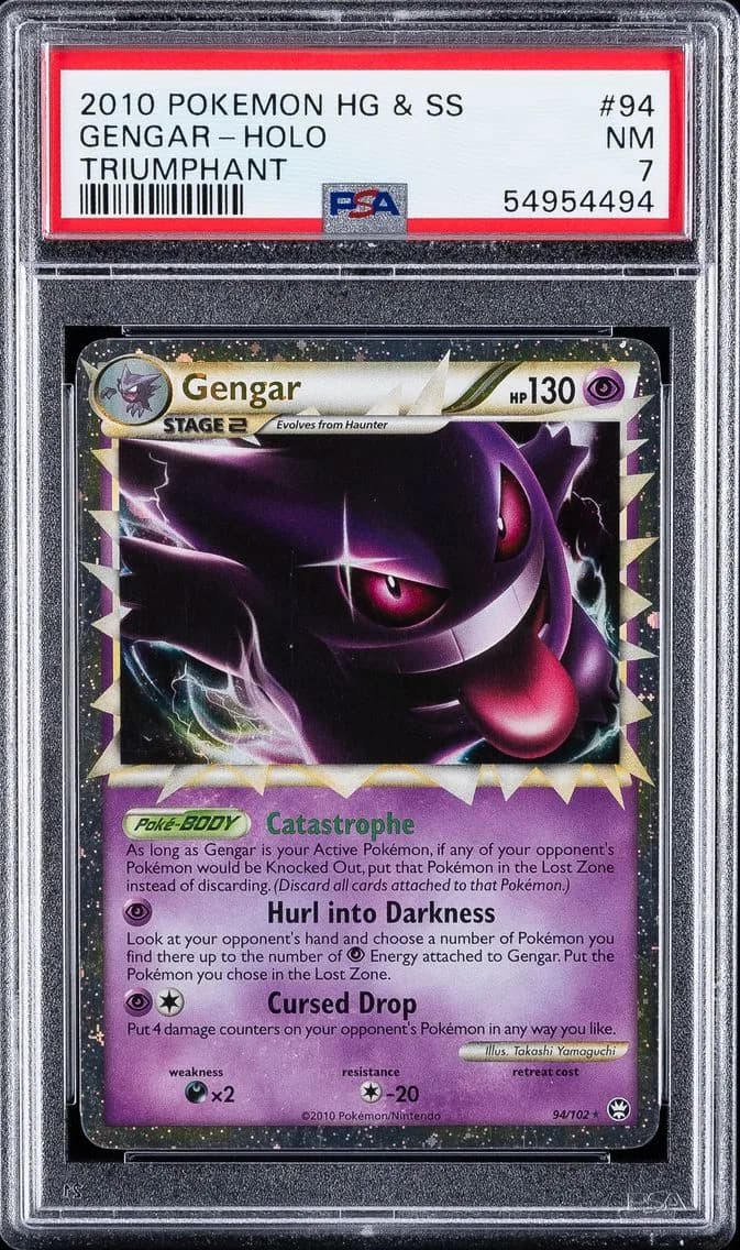 2010 #94 Gengar-Holo PSA 7 Heartgold & Soulsilver Triumphant Pokemon