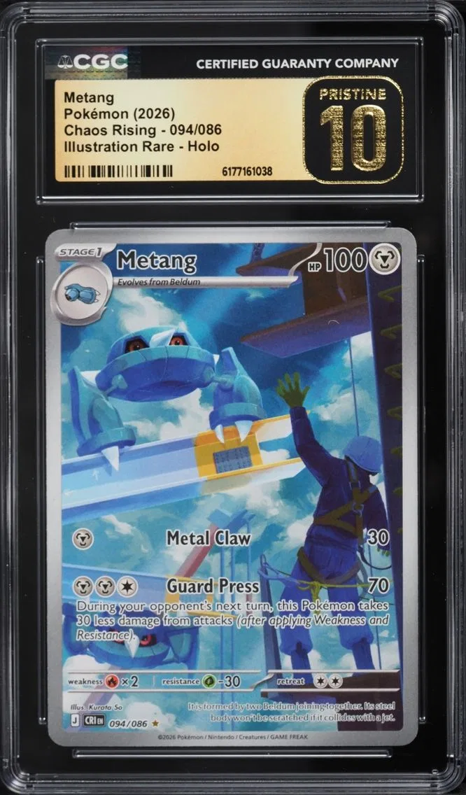 2026 Pokemon Mega Evolution Chaos Rising IR Metang #094 CGC 10 PRISTINE