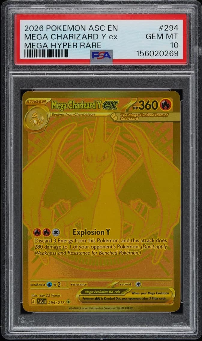 2026 #294 Mega Charizard Y EX PSA 10 Asc EN-Ascended Heroes