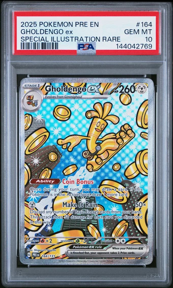 2025 #164 Gholdengo EX PSA 10 Pre EN-Prismatic Evolutions