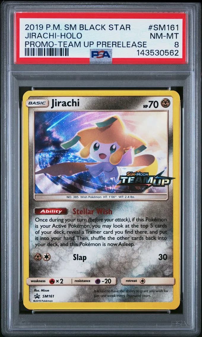 2019 #SM161 Jirachi-Holo PSA 8 SM Black Star Promo Pokemon