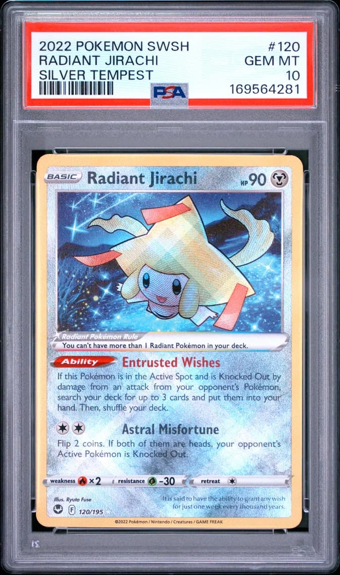 2022 #120 Radiant Jirachi PSA 10 Sword & Shield Silver Tempest
