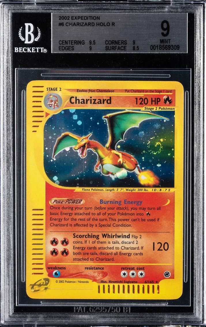 2002 #6 Charizard-Holo BGS 9 Expedition Pokemon