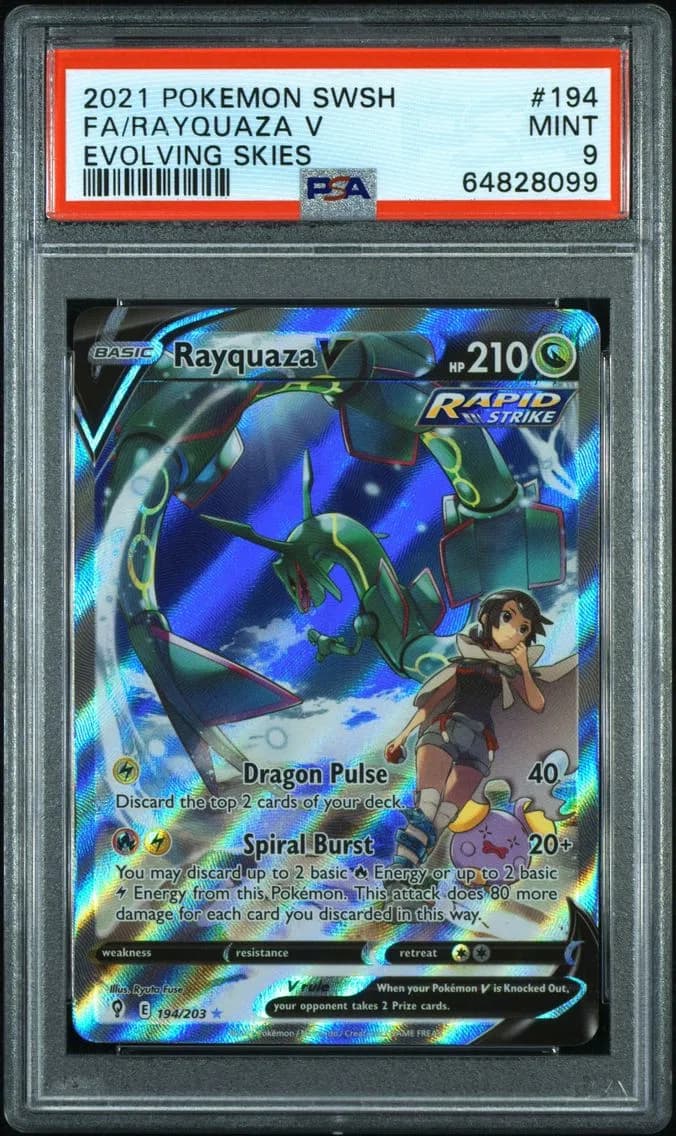 2021 #194 Full Art/Rayquaza V PSA 9 Sword & Shield Evolving Skies