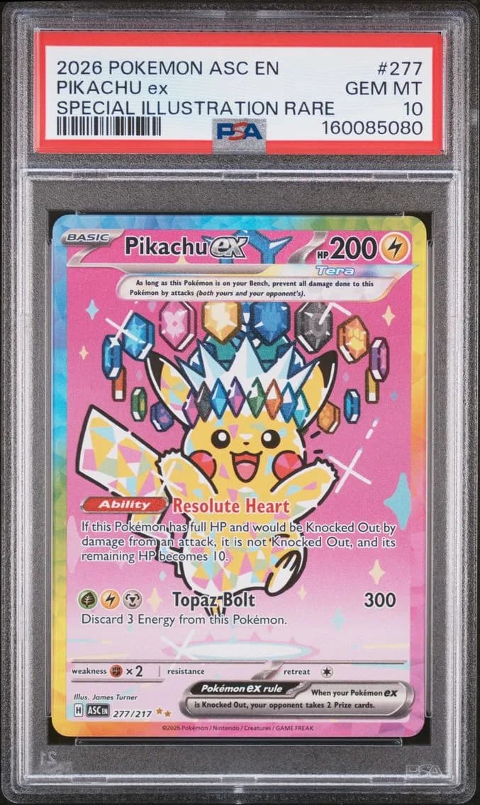2026 #277 Pikachu EX PSA 10 Asc EN-Ascended Heroes