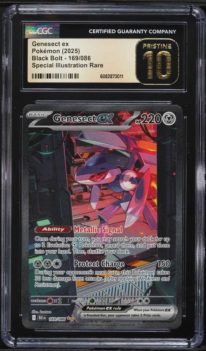 2025 #169 Genesect EX CGC 10 Pristine Blk EN-Black Bolt Pokemon