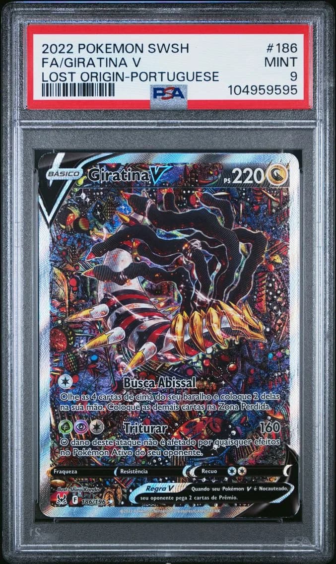 2022 #186 FULL ART/GIRATINA V PSA 9 POKEMON SWORD & SHIELD LOST ORIGIN | PORTUGUESE
