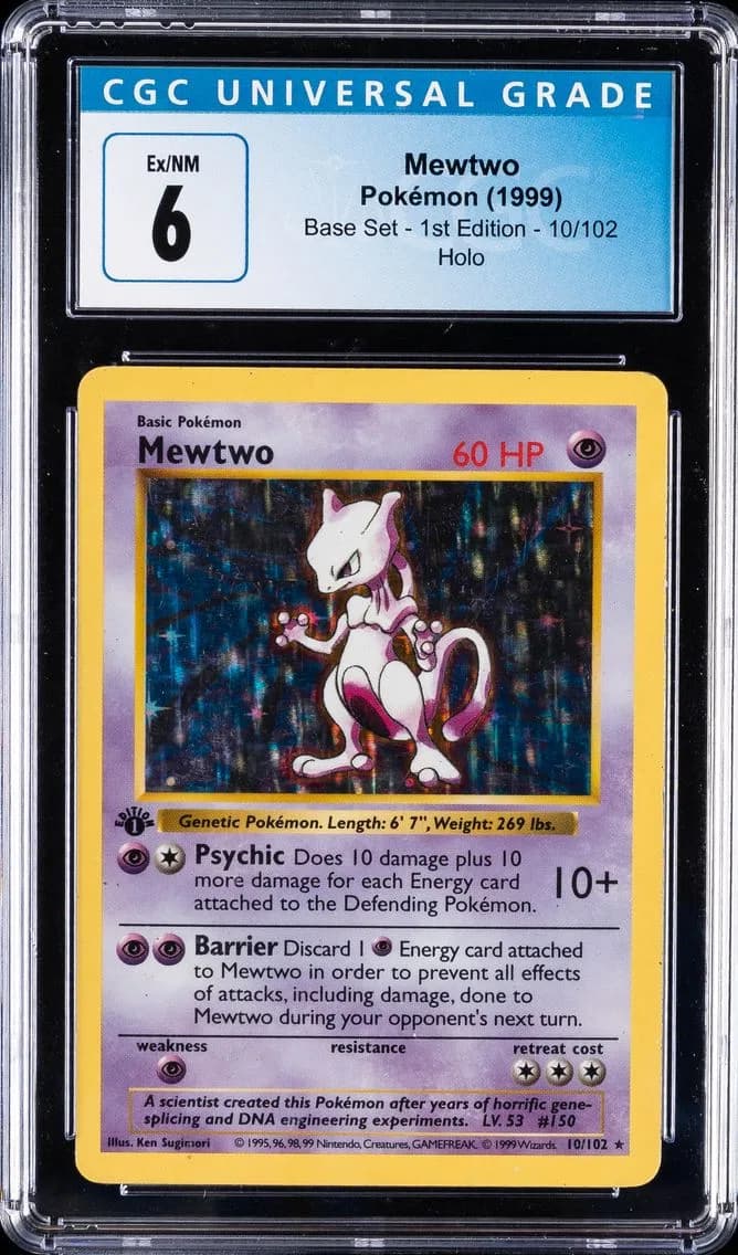 1999 #10 Mewtwo CGC 6 Pokemon | Base Set - 1st Edition - Holo