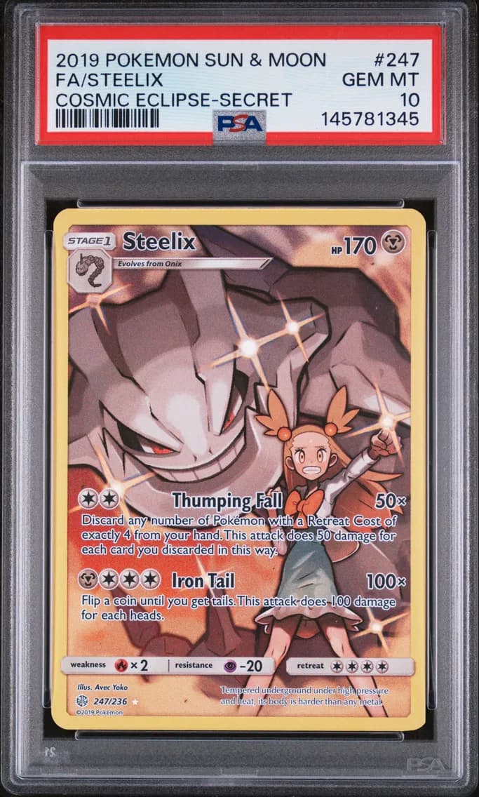 2019 #247 Full Art/Steelix PSA 10 Sun & Moon Cosmic Eclipse