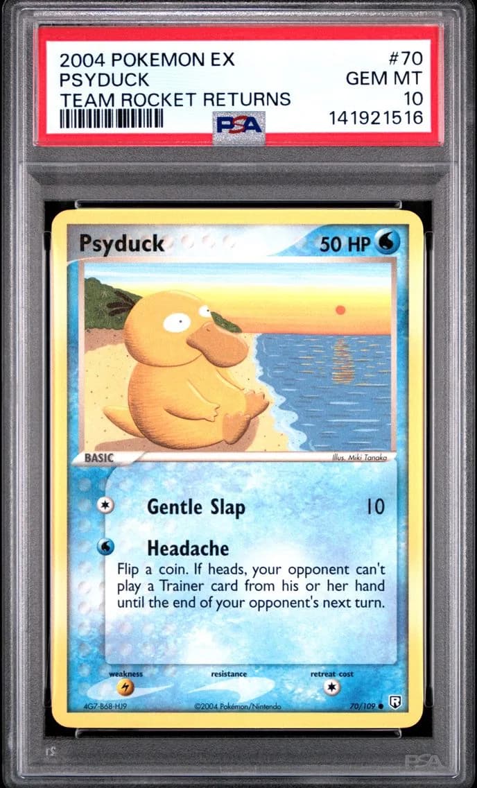 2004 #70 Psyduck PSA 10 EX Team Rocket Returns Pokemon
