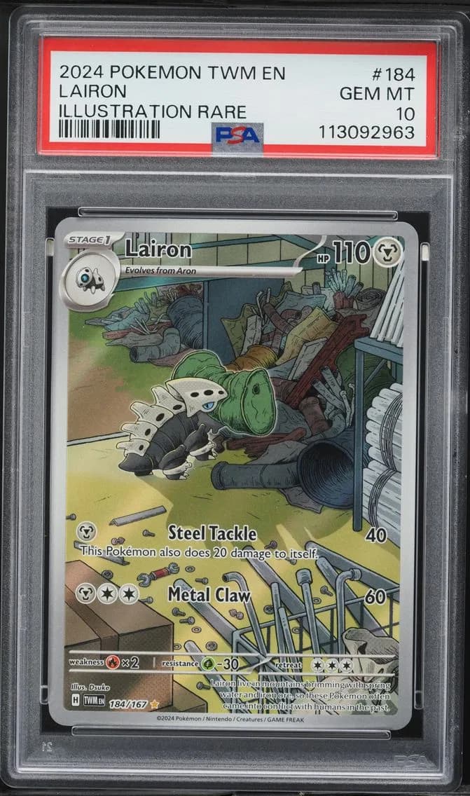 2024 #184 Lairon PSA 10 Twm EN-Twilight Masquerade Pokemon