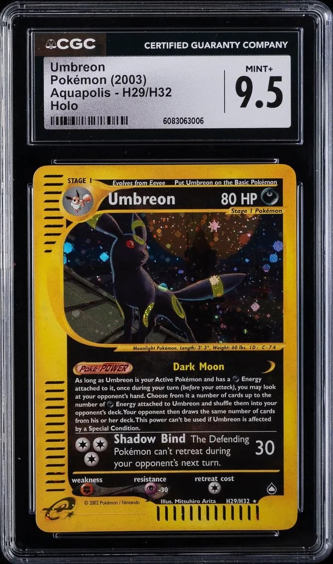 2003 #H29 Umbreon-Holo CGC 9.5 Aquapolis Pokemon
