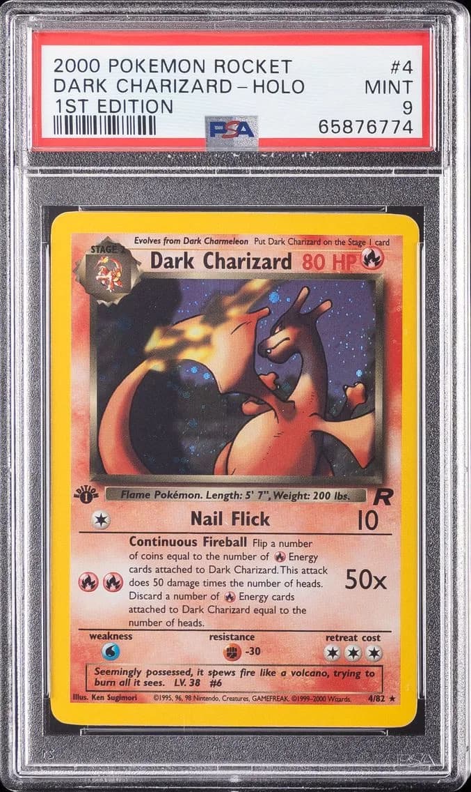 2000 #4 Dark Charizard-Holo 1st Edition PSA 9 Rocket Pokemon