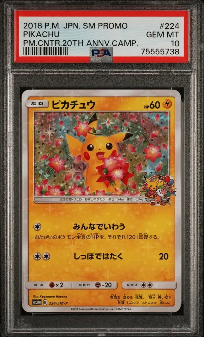 2018 #224 Pikachu PSA 10 Japanese SM Promo