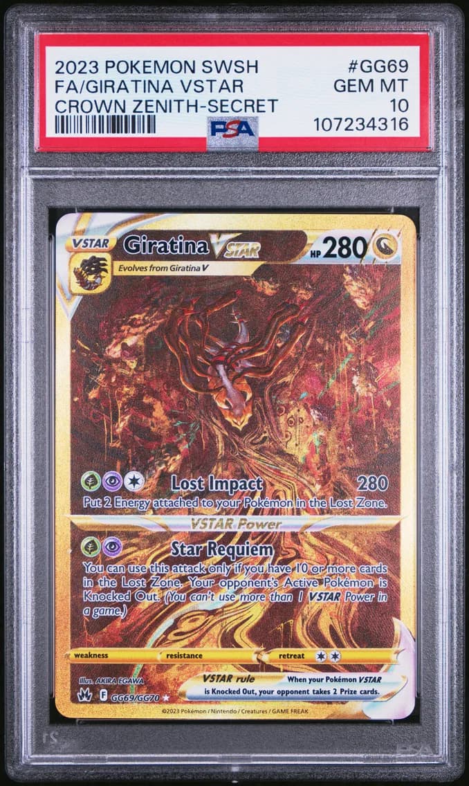 2023 #GG69 Full Art/Giratina Vstar PSA 10 Sword and Shield Crown Zenith