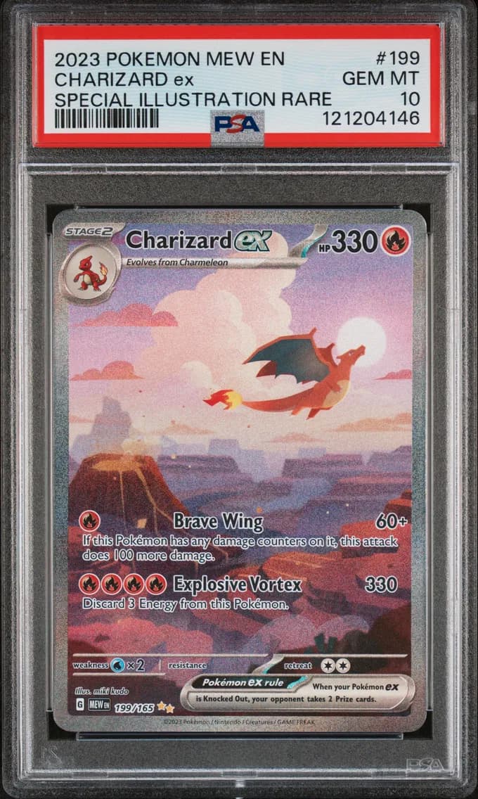2023 #199 Charizard EX PSA 10 Mew EN-151