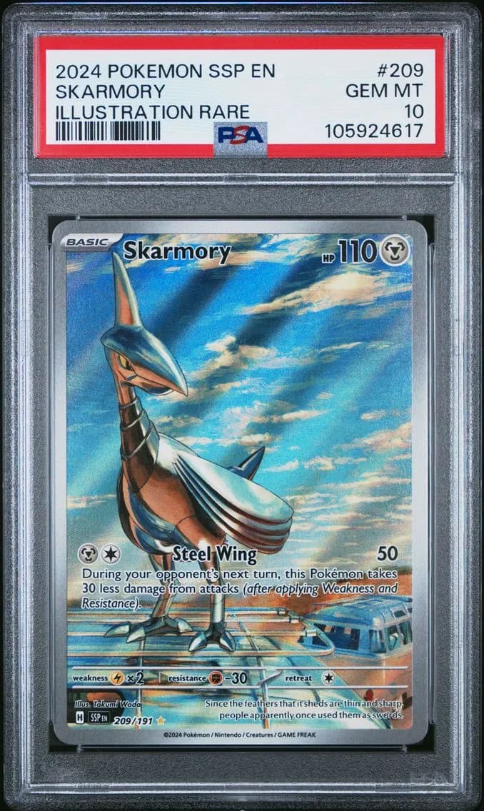 2024 #209 SKARMORY PSA 10 POKEMON SSP EN-SURGING SPARKS | ILLUSTRATION RARE