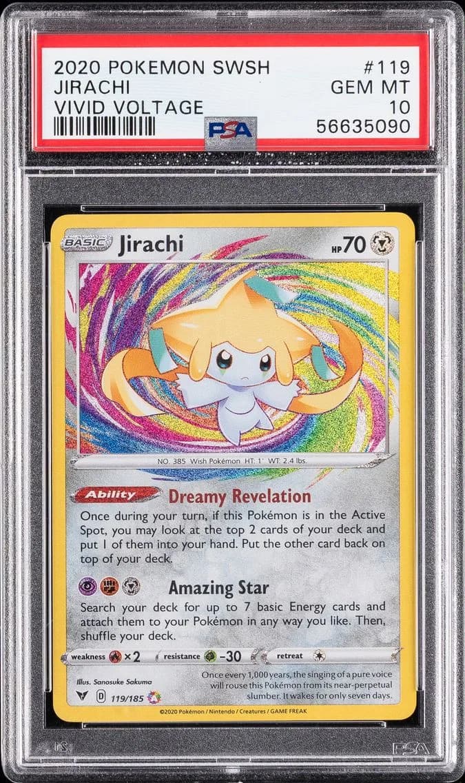 2020 #119 Jirachi PSA 10 Sword & Shield Vivid Voltage Pokemon