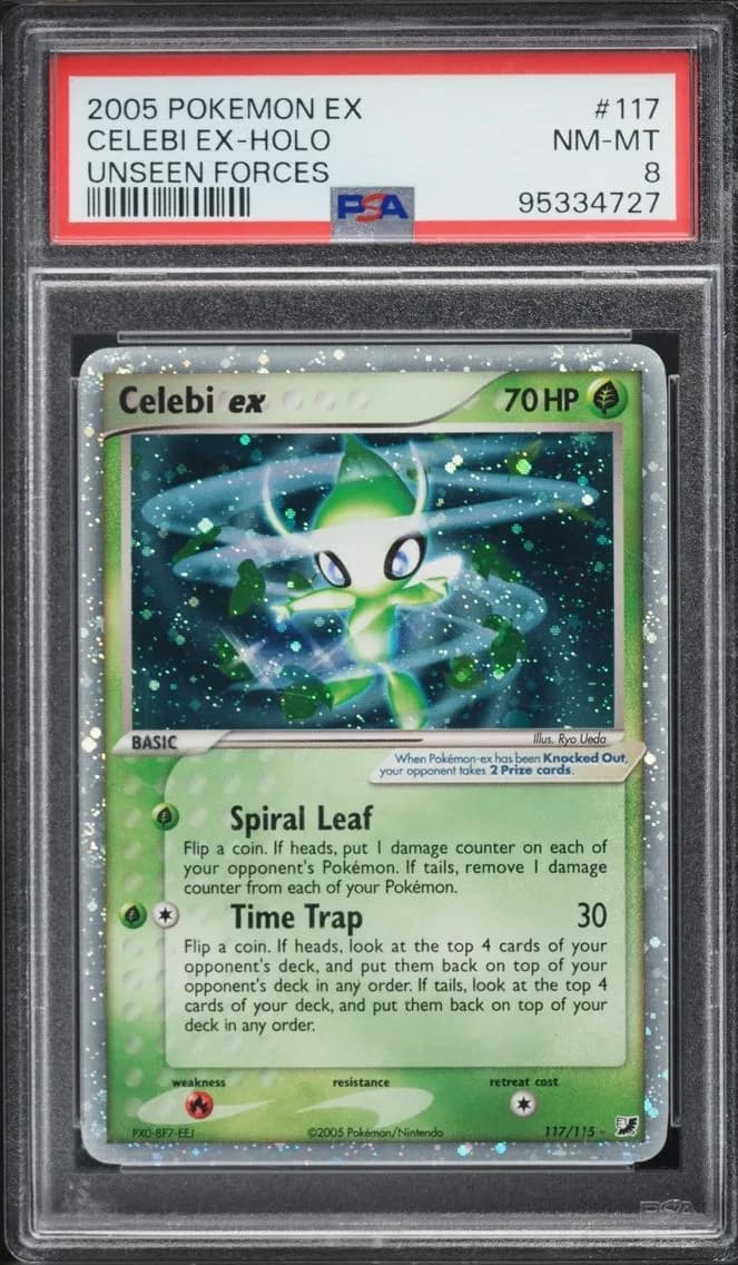 2005 Pokemon EX Unseen Forces Holo Celebi EX #117 PSA 8 NM-MT