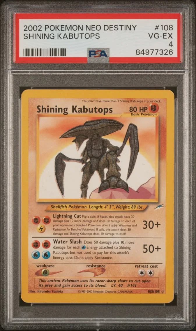 2002 #108 Shining Kabutops PSA 4 Neo Destiny
