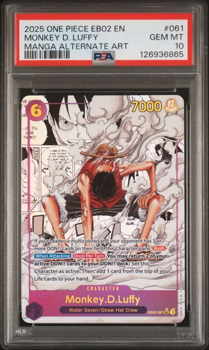 2025 #061 Monkey D. Luffy PSA 10 One Piece EB02-Extra Booster -Anime 25th Collection- Pokemon