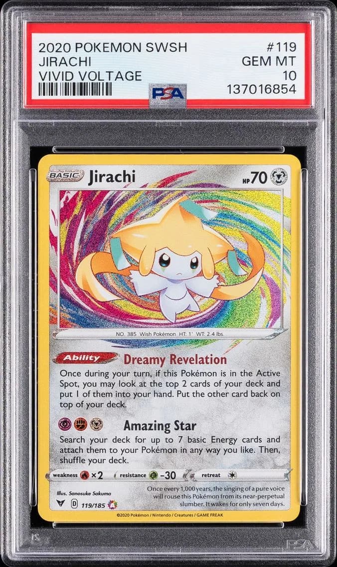 2020 #119 Jirachi PSA 10 Sword & Shield Vivid Voltage Pokemon