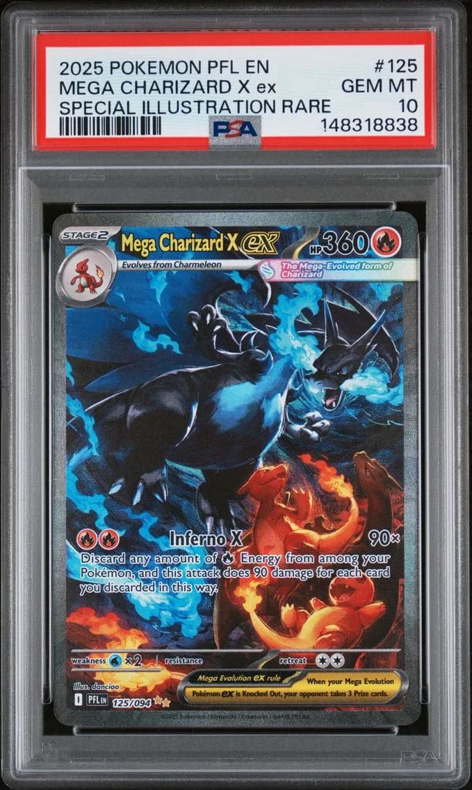 2025 #125 Mega Charizard X EX PSA 10 Pfl EN-Phantasmal Flames