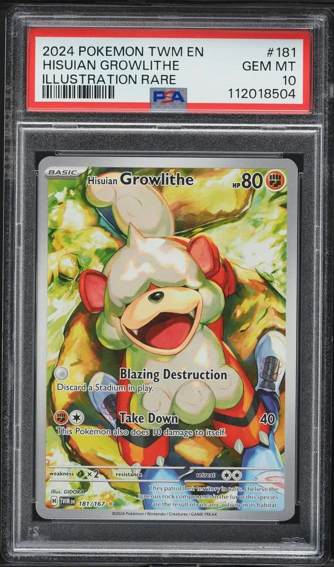 2024 #181 Hisuian Growlithe PSA 10 Twm EN-Twilight Masquerade Pokemon