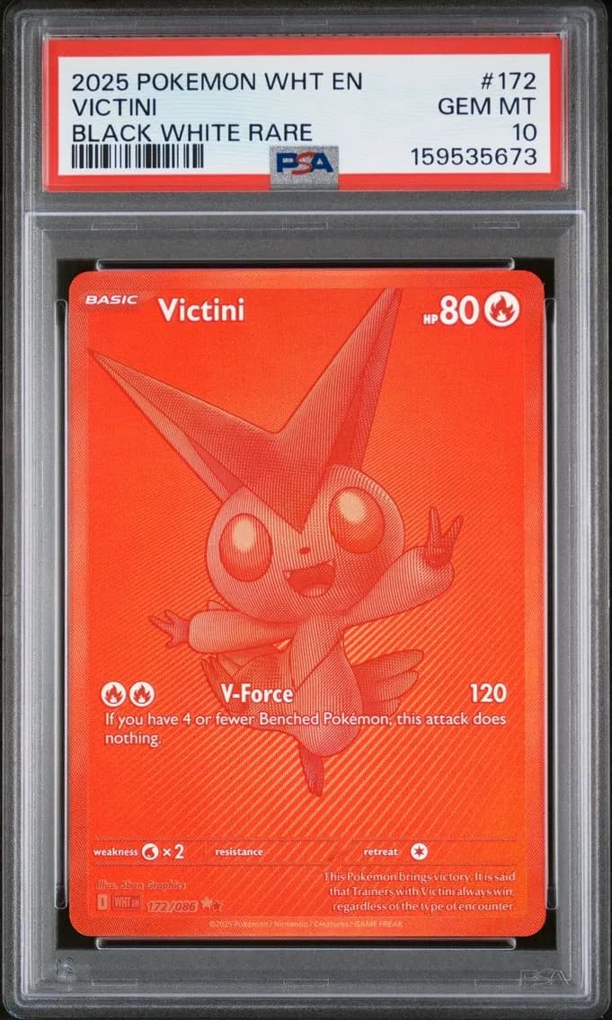 2025 #172 Victini PSA 10 Wht EN-White Flare