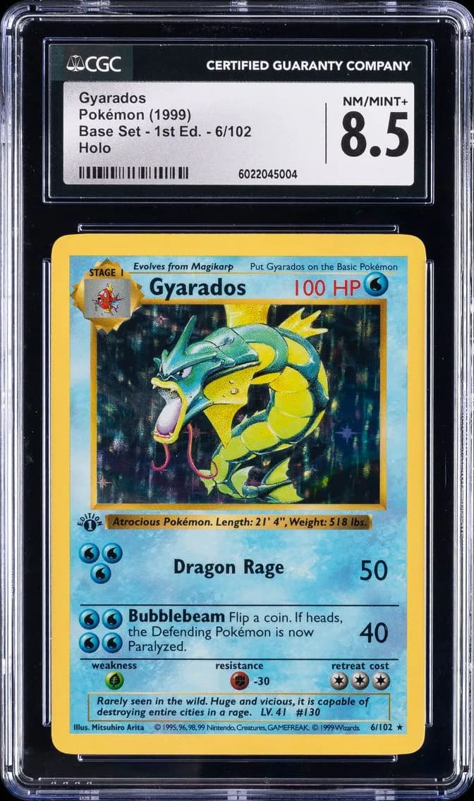 1999 #6 Gyarados CGC 8.5 Pokemon Base Set | 1st Edition