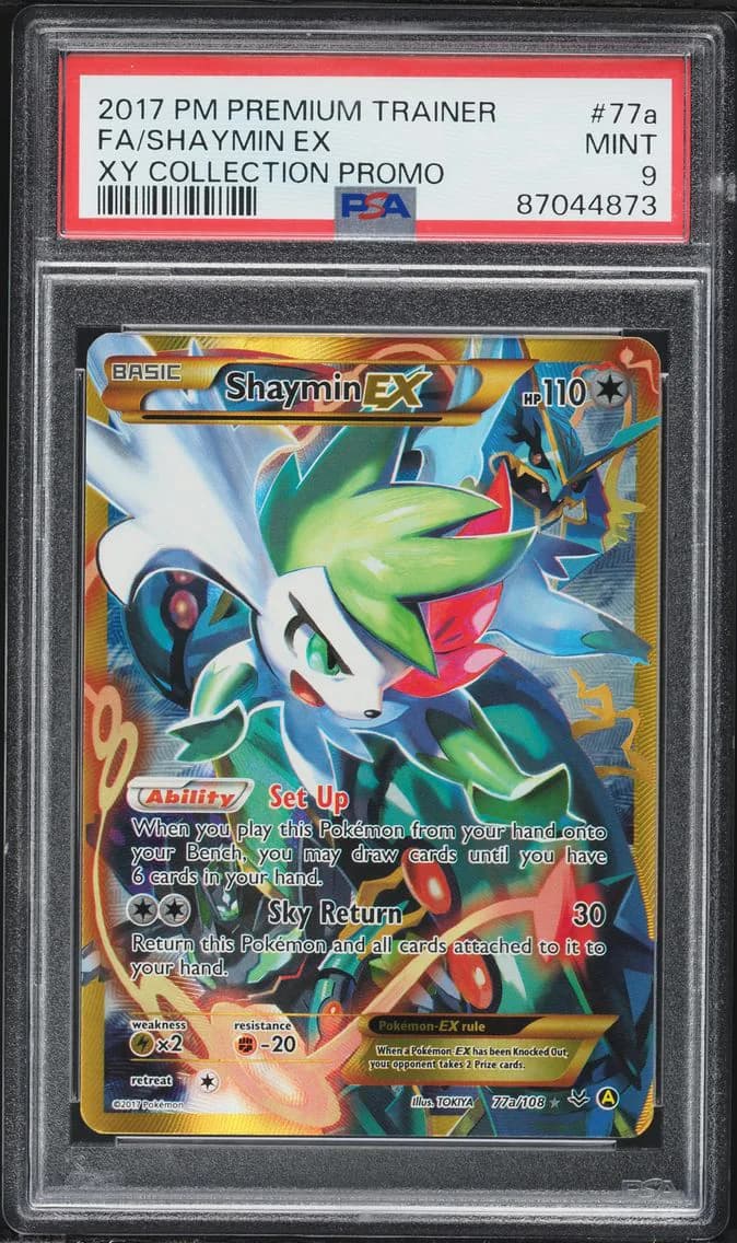 2017 #77a Full Art/Shaymin EX PSA 9 Premium Trainer XY Collection Promo Pokemon