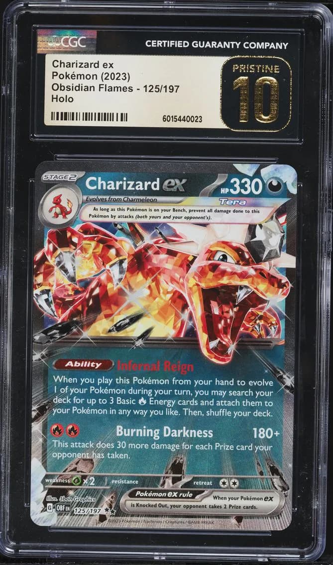2023 #125 Charizard EX CGC 10 Pristine Obf EN-Obsidian Flames Pokemon